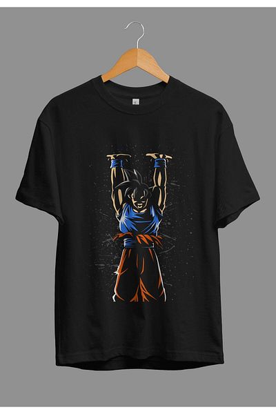 zokanime Oversize Dragon Ball Anime Character Design Printed T-Shirt