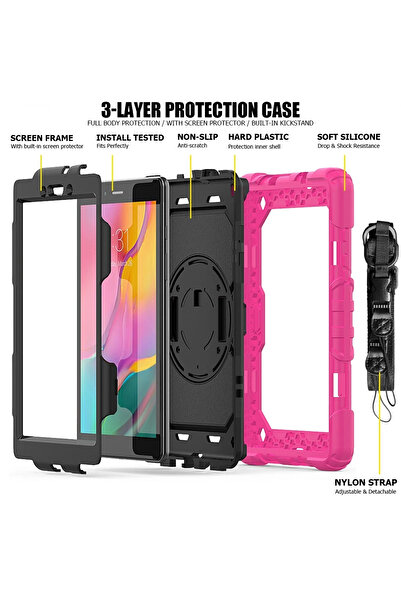 NewFace Samsung Galaxy T290 Tab a 8 Case Pars Tablet Cover - Pink 1494240709