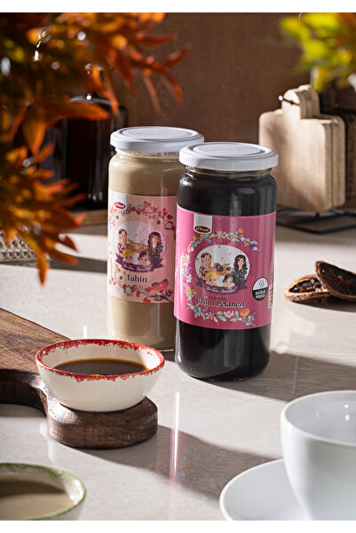 ÜRETEN ANNELER Tek Kavrulmuş Tahin - Şekersiz Üzüm Pekmezi 2’li 500 Er ml (PE...