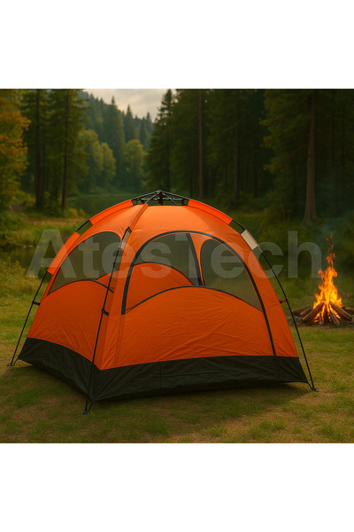 AteşTech Tam Otomatik 8 Kişilik Su Geçirmez Çadır Kamp Çadırı Aile Boyu 300*300*165