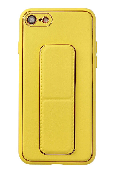 NewFace حافظة آيفون 7 من جلد كوكو مع حامل - أصفر 1493405709
