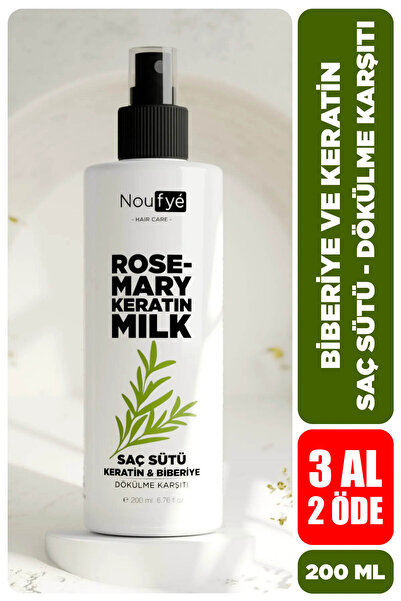 NOUFYE Biberiye ve Keratin Saç Sütü, Dökülme Karşıtı, Sağlıklı Uzama Etkili, ...