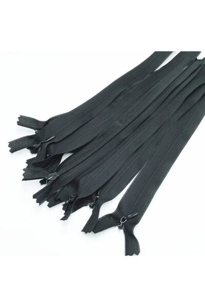 Kezban Tekstil 50 см Черен скрит цип - 10 броя