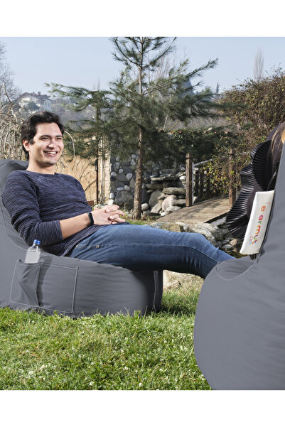 EARMUT Eva Spor Dikiş Armut Koltuk Füme