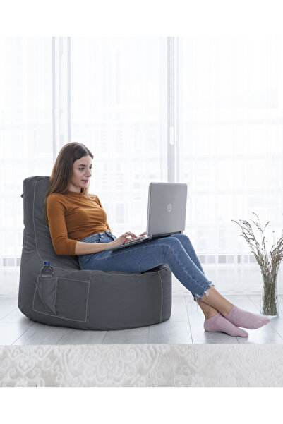 EARMUT Eva Spor Dikiş Armut Koltuk Füme