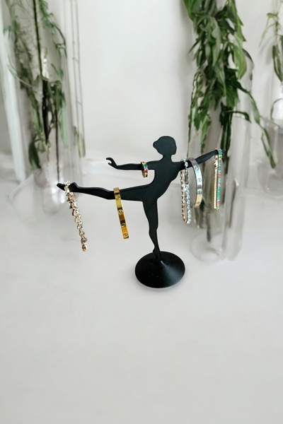 lina hobby Suport decorativ pentru bijuterii cu design balerină, organizator, inel/cercei/colier/umeraș pentru bijuterii