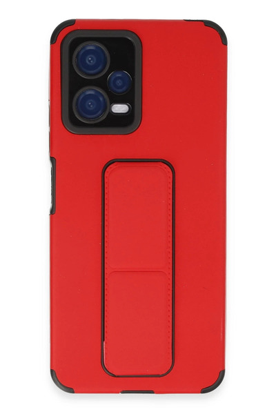 NewFace حافظة هاتف Xiaomi Poco X5 5G مصنوعة من السيليكون مع حامل كبير - أحمر ...