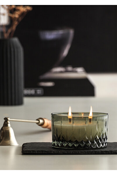 Ruby Dark Pastel Kokulu Mum Yeşil Çift Fitilli