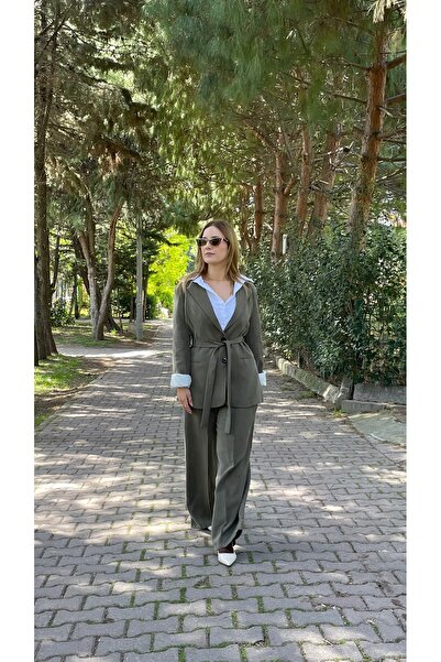 AYLİMODA Haki Blazer Ceket Pantolon Takım