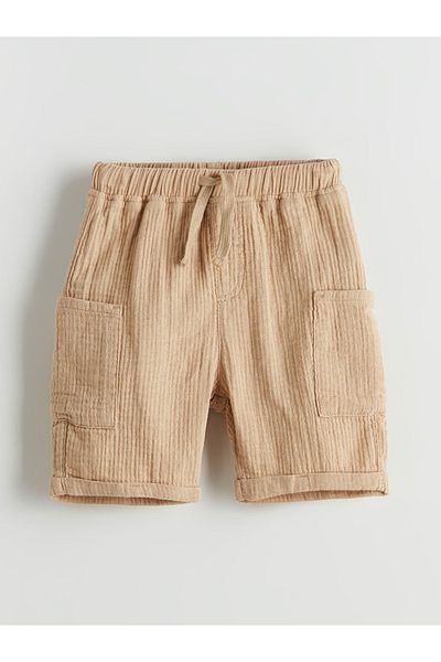 LC Waikiki Lcw Kids Basic Muslin Boy's Shorts with Elastic Waist