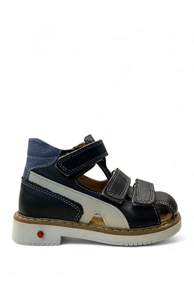 Tuğba Ortopedi 694 Full Orthopedic 100% Genuine Leather Boy's Preschool Black Corset Sandals