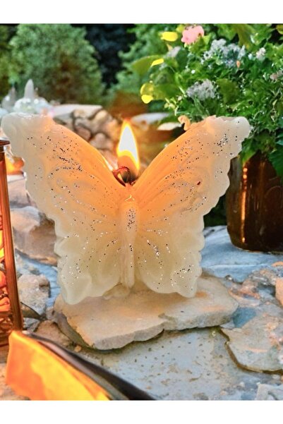 AresMumAtölyesi VANILYA KOKULU SİMLİ DEKORATİF HEDİYELİK KELEBEK ŞEKLİNDE MUM