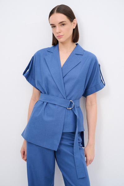 Love My Body Kemerli Asimetrik Yelek