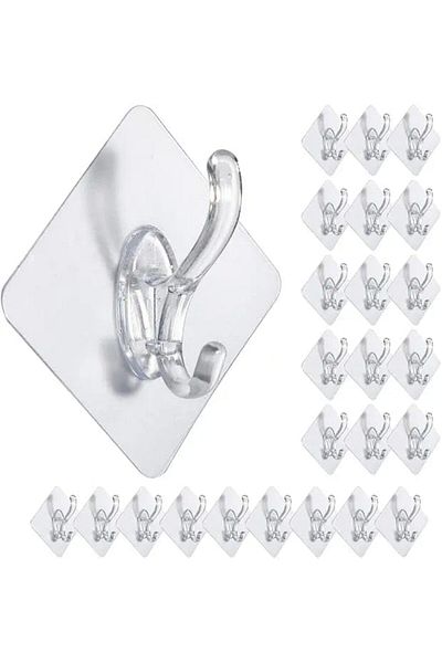 STOREMAX Jvnnastore Home 6 Pieces Self Adhesive Transparent Hanger Towel Holder, Adhesive Strengthened