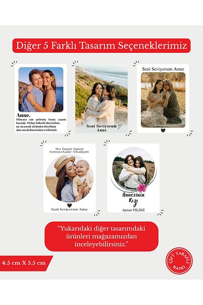 SERYAS DESIGN Special Illustrated Keychain for Mother's Day, Double Sided, 1 Piece - Gift for Mother - Mother 6.Model