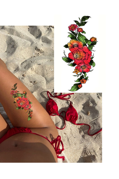 TAKIŞTIR Geçici Çiçek Figürlü Büyük Boy Dövme Tattoo