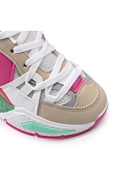 Tmall Pantofi sport pentru femei, cu inserții de plasă, D1388, fuchsia