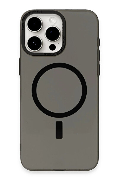 NewFace حافظة آيفون 15 برو أنكا PC Magneticsafe غطاء معدني صلب - أسود 1495624709