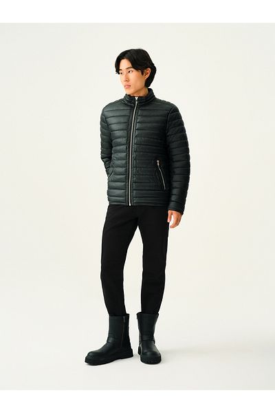 Loft Men's Black Leather Coat - Lf 2037042