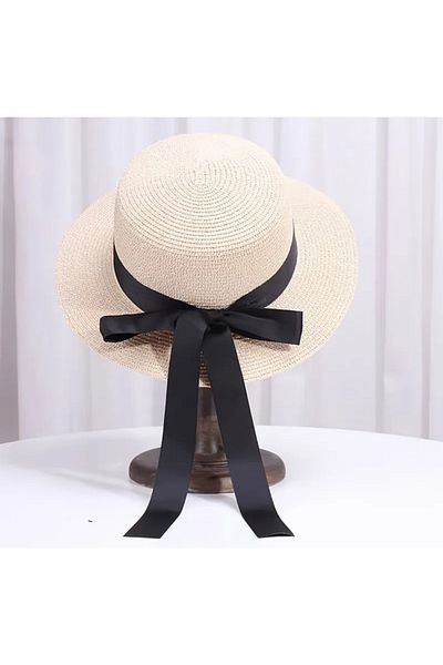 laviyonsa Gondola Model Ribbon Straw Summer Hat