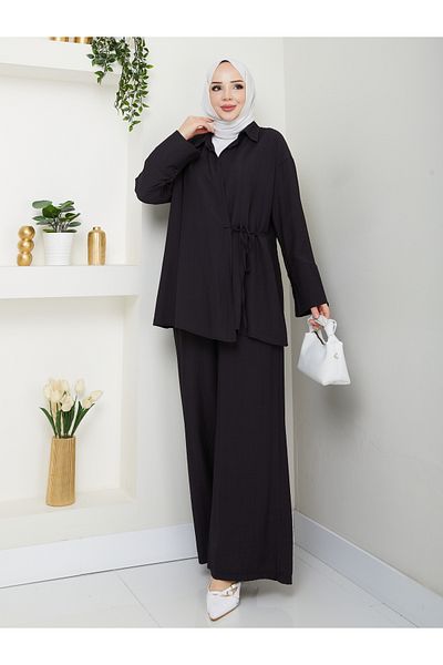 SG SARİALGİYİM New Season Modal Fabric Side Tie Quality Summer Comfortable Bottom Top Double Set