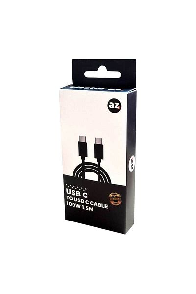 CLASSLIGHTS Cablu USB C - USB C 100W PD, încărcare rapidă, 1.5M Negru, ElectroAZ