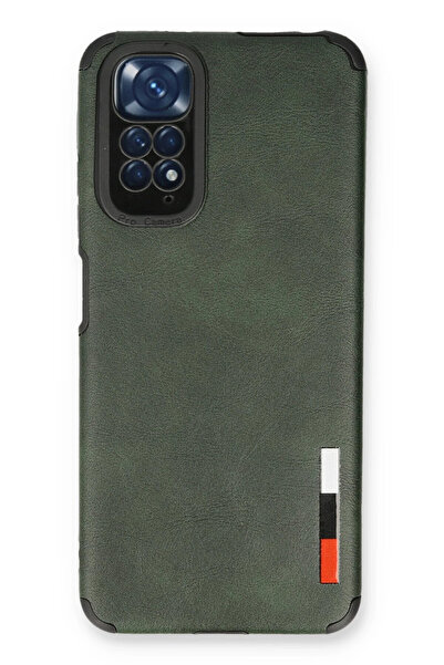 NewFace غلاف هاتف Xiaomi Redmi Note 11 مصنوع من الجلد والسيليكون - أخضر Zrnet