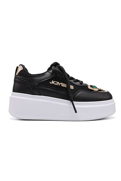 Tmall Pantofi sport De dama,cu insertii de plasa,Cu pietre,D1375,Negru