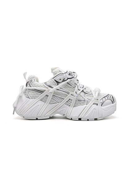 Tmall Pantofi sport pentru femei, cu inserții de plasă, D1383, albi