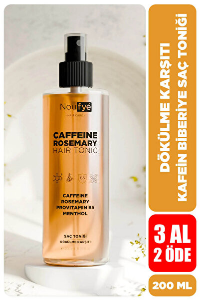 NOUFYE Dökülme Karşıtı Saç Toniği, Biberiye, Kafein, Provitamin B5, Mentol, 2...