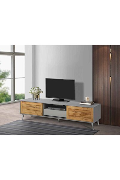 Others Elegant Wooden TV Table with Storage Shelves