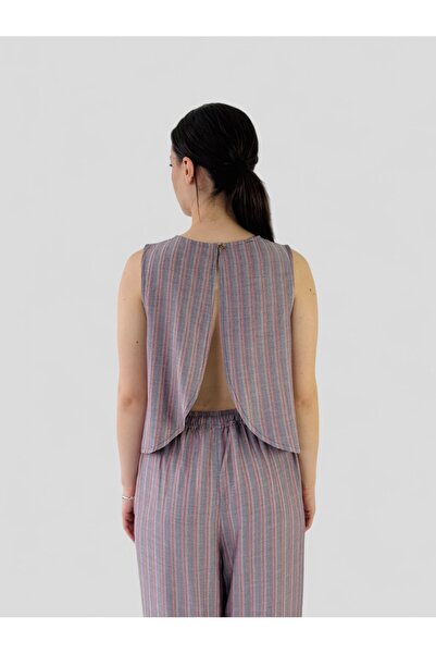 Retrobird Коротка блузка з відкритою спиною для жінок, лососевого кольору