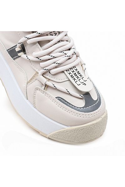 Tmall Women's High-top Sports Shoes, D1314, Made Of Eco-leather, Beige