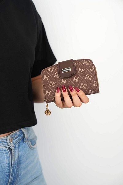 Silver Polo Silver & Polo Brown Sp874 Women's Wallet & Card Holder