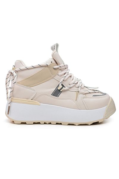 Tmall Women's High-top Sports Shoes, D1314, Made Of Eco-leather, Beige