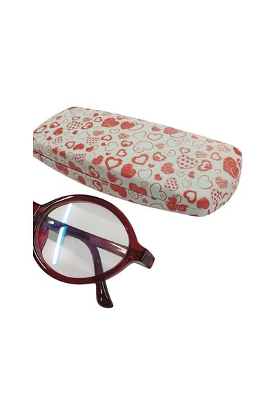 bonjorno aksesuar Oval Patterned Glasses Case for Optical Frame (Hard) Wiping Cloth with Gift