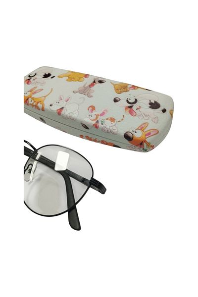 bonjorno aksesuar Oval Patterned Glasses Case for Optical Frame (Hard) Wiping Cloth with Gift