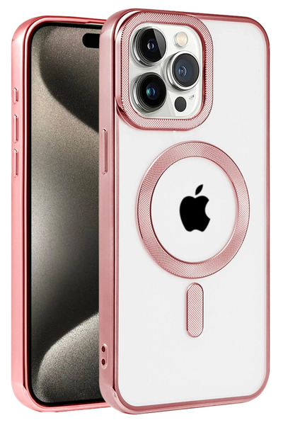 New Face غطاء MSA لهاتف iPhone 14 Pro Max غطاء كرونوس ماجسيف - ذهبي وردي