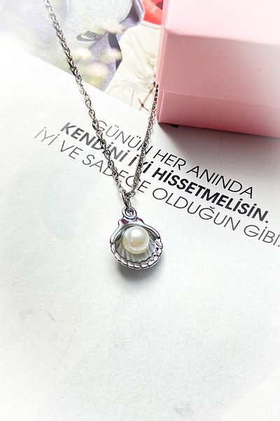 roshel Steel Silver Color Thin Chain Steel Necklace