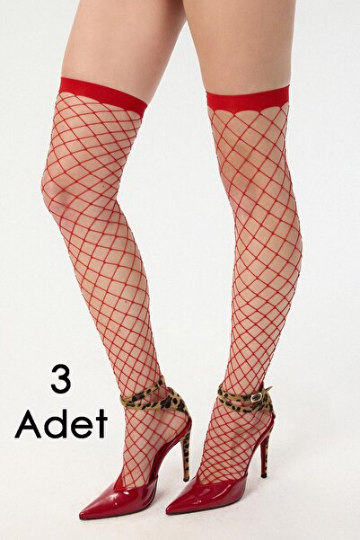 Feu De Elu Set de 3 șosete roșii pentru jartieră standard Cloture 20 Den