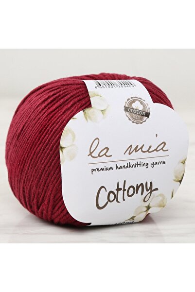 N&M STORE حبل محبوك يدويًا باللون الأحمر الداكن من LA MIA - L023