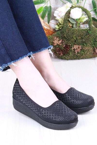 fort 6460 Nikra Cloth Stone Stylish Comfortable Low Wedge Sole Women's Shoes