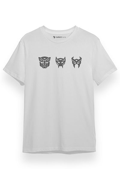Tshirthane Transformers Rise Of The Beasts Icons Λευκό κοντομάνικο ανδρικό μπλουζάκι