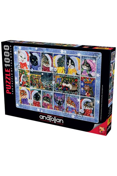 Anatolian Puzzle 1000 Piece Jigsaw Puzzle - New Year Cats 1103