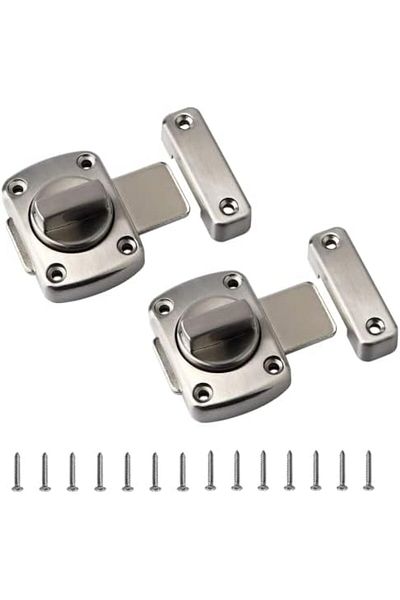 Generic JIANHY 2 Pcs Rotate Bolt Latch Door Latch Stainless Steel Anti Theft Protection
