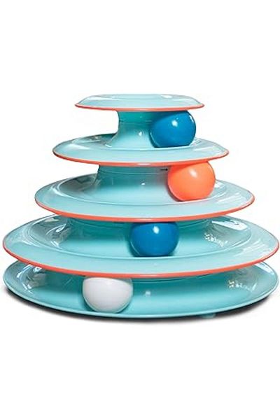 Mu Art Catstages Chase Meowtain Tracks Cat Toy – 4 Stage Interactive Play – Moving Balls Sah