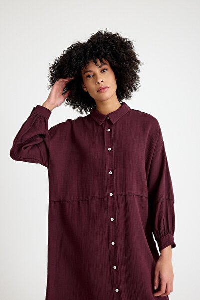 QANU Müslin Gömlek Bordo