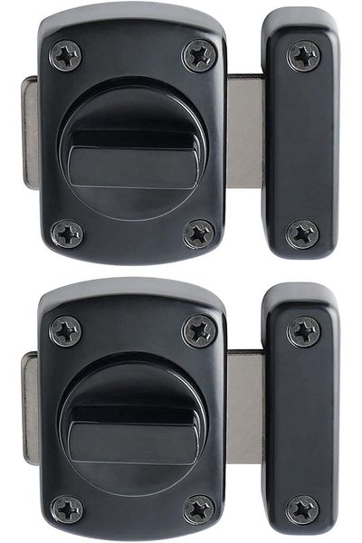 ALİSE Alise 2 Pcs Rotate Bolt Latch Gate Latches Safety Door Lock, MS220B-2P Black Finish