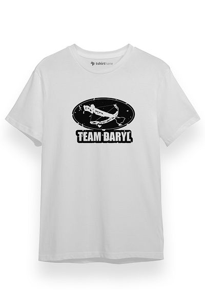 Tshirthane Ανδρικό μπλουζάκι με κοντό μανίκι The Walking Dead Team Daryl White