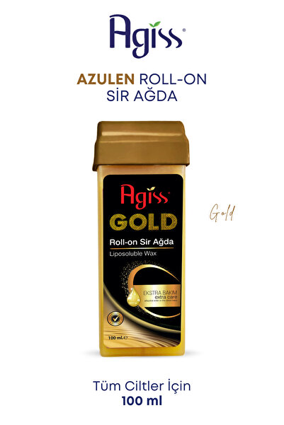 AGISS Tüm Ciltler İçin Gold Roll-On Ağda ve Kömür Boncuk Ağda Seti - 3’lü Roll-On + 3’lü Boncuk Sir Ağda